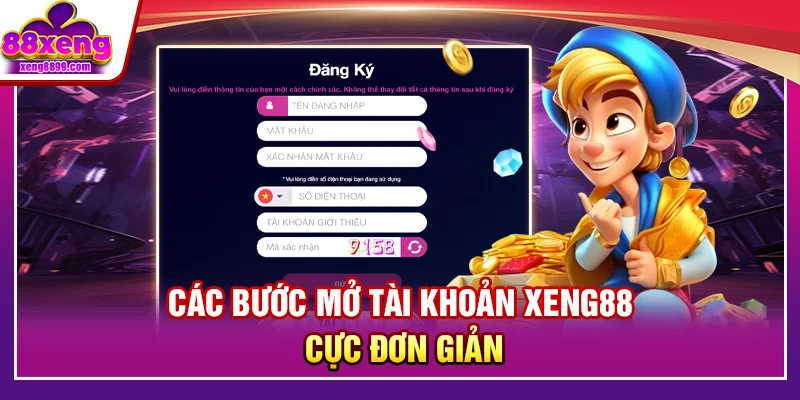 Các bước mở tài khoản XENG88 cực đơn giản 